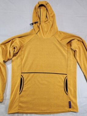 Melanzana Micro Grid V2 Hoodie Sunflower Mens large With Sticker Leadville CO